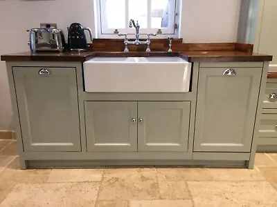Ex Display Solid Wood Handcrafted Painted Kitchen Cabinet (Belfast Sink) • £1350