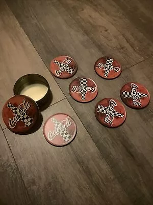 Vintage Coca-Cola Nascar Cork Back Coasters Tin  • $5