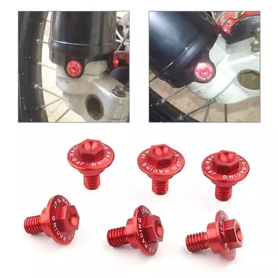 For Honda CRF250R CR125 250 450R 250X 6x CNC Front Fork Guard Bolts Screw Red • $15.53