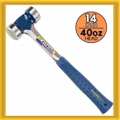 Estwing 40 Ounce Smooth Face Lineman’s Hammer With Blue Shock Reduction Grip • $42.73