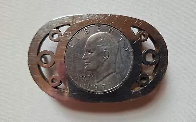 1971 Dollar Coin Belt Buckle Commemorative Rare Vintage Antique • $15