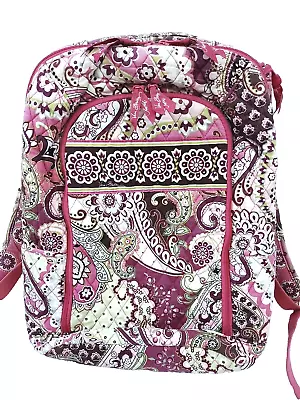 VERA BRADLEY Campus Backpack Very Berry Paisley Pink Purple Green School Bag  • $39.47