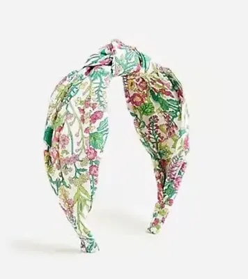 NWT J.Crew Liberty London Women's Fuchsia Pink Green Floral  Knot Headband🌸 • $21.24