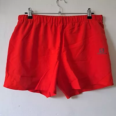 Salomon Cross Rebel 5  Mens Running Shorts Fiery Red Size L New • £24.99
