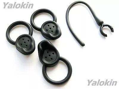 3 Large Black Stabilizer Ear Buds And 1 Earhook Loop For Jawbone ERA • £22.79