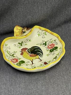 PY Ucagco Early Provincial Roosters And Roses Candy Dish Unmarked • $10