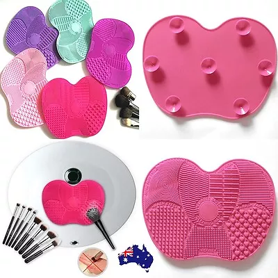 Makeup Brush Cleaner Silicone Washing Scrubber Board Cosmetic Cleaning Mat Pad • $11.33