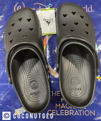 2024 Disney Parks Mickey Mouse Ears Black Adult Clogs Crocs Size M5/W7 • $74.90