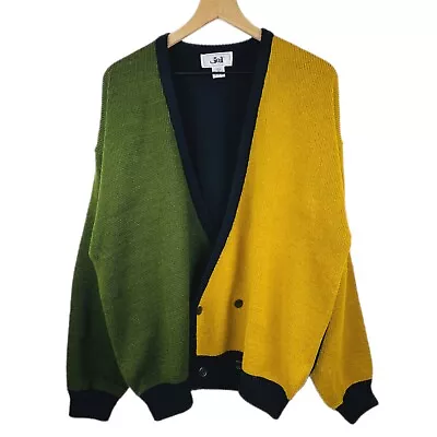 Vintage Jed Multicolor Knit Avant Garde Cardigan Sweater Sz L • $59.99