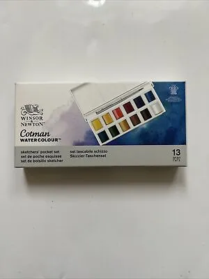 £11.99 • Buy Winsor And Newton Cotman Watercolour Set Sketchers Pocket Box 13 Half Pans-NEW