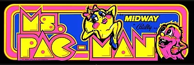 Ms. PAC-MAN Arcade Marquee 6  X 18  Metal Sign • $19.99