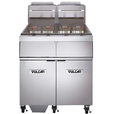 Vulcan Natural Gas 90-100 Lb. 2 Unit Floor Fryer System W/ Millivolt Controls • $17945