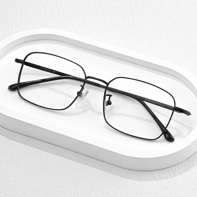 Men Square Metal Eyeglass Frames Business Titanium Flexible Concise Glasses • $10.91