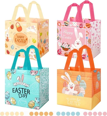 £7.99 • Buy 20 Pack Easter Non-woven Bags With Handles Bunny Easter Egg Hunt Party Bag