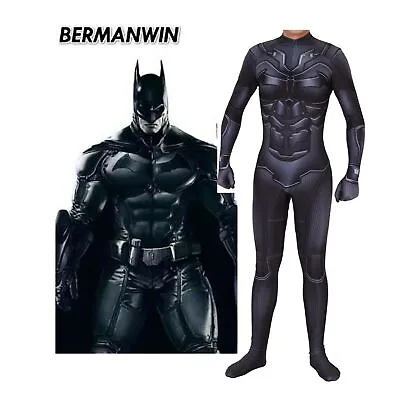 Batman Jumpsuit Cosplay Superhero Bruce Wayne Adult Kid Bodysuit Costumes Zentai • £25.08