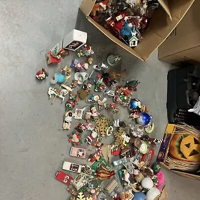 Huge Lot Of Random Vintage Christmas Ornaments Hundreds Of Pieces Some Very Rare • $500