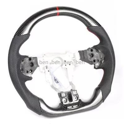 Carbon Fiber Perforated Leather Sport Steering Wheel For Lancer Evolution 08-15 • $564