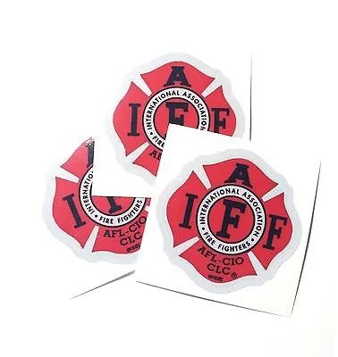 Three Pack 2  Reflective Helmet IAFF Union True Red 3m Vinyl Firefighter Us Made • $11.99