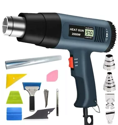 2000W Heat Gun Hot Air Wind Blower Dual Temperature Power Heater Tool 4 Nozzles • $9.99