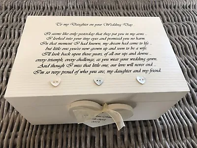 Daughter On Her Wedding Day LARGE Keepsake Box PERSONALISED Any Name  • £24.99