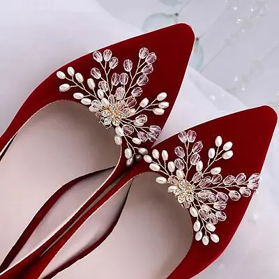 £9.91 • Buy 2Pcs Shoes Clips Bridal Shoes Charm Jewelry Accessories For Dress Decoration
