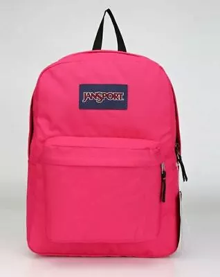 Jansport Superbreak Mens & Womens Backpacks Rucksack - Dark Pink • £19.90