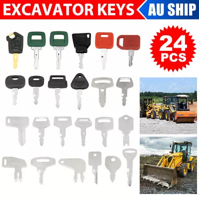 24 Excavator Plant Digger Keys Master For BOBCAT KUBOTA HITACHI KOMATSU VOLVO • $21.45