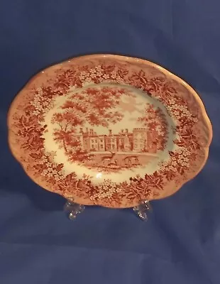 J & G Meakin Romantic England 13th Century Penshurst Place Red 6.75  Bread Plate • $9.99