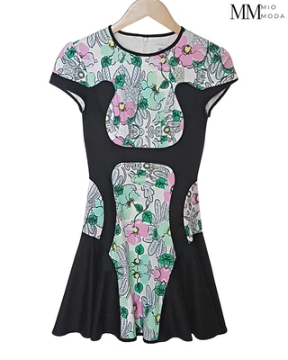 $64 • Buy ALICE McCALL Sz 6 Black & Floral Inlay Dress