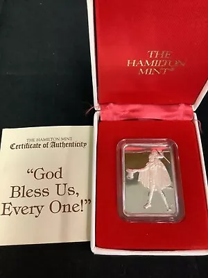 Norman Rockwell  God Bless Us Every One  - 1 Oz. .999 Silver Art Bar - W/ Case • $54.99