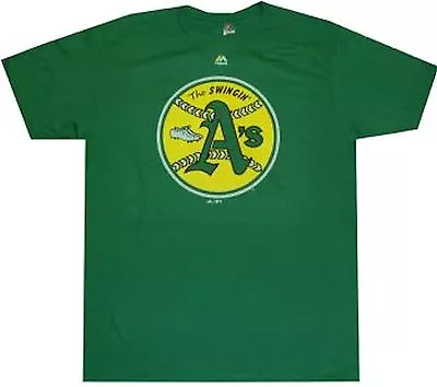 Oakland Athletics Throwback Kelly Green 1971 Vintage Logo Slim Fit Shirt New Tag • $9.45