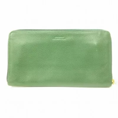 Longchamp Leather Long Wallet With Coin Case Green IBO47 Used • $69.68