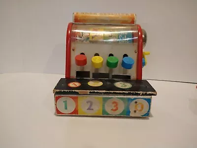  Vtg Fisher Price Wood Cash Register  1960's • $7.45