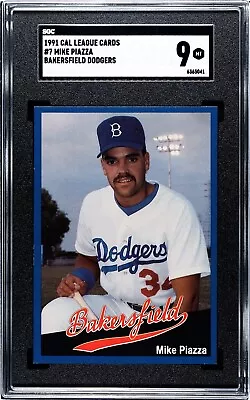 1991 Bakersfield Dodgers Cal League Rookie Mike Piazza RC SGC 9 • $26.95