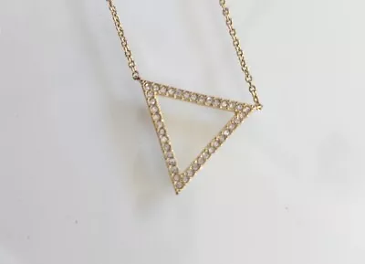 Nadri Gold Plated Triangle Cz Necklace • $23.99