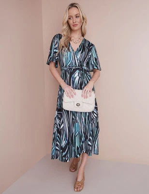 $35.17 • Buy WRAP FLUTTER SLEEVE KNIT DRESS Womens Clothing  Knitwear Dresses