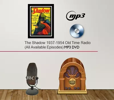 The Shadow 1937-1954 Old Time Radio  (All Available Episodes) MP3 DVD FREE POST • £5.99