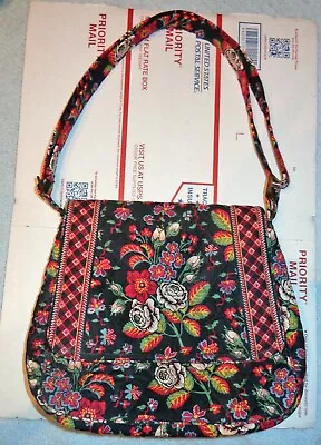 Vera Bradley English Rose Shoulder Bag Hipster Saddle Bag Purse Retired • $14.95