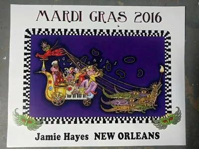  MARDI GRAS 2016 Jamie Hayes New Orleans Parade Alligators Crawfish Signed • $35