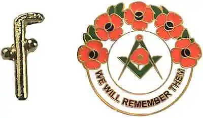 £7.99 • Buy Masonic Tubalcain Gold Plated Badge And Masonic We Will Remember Enamel Badge