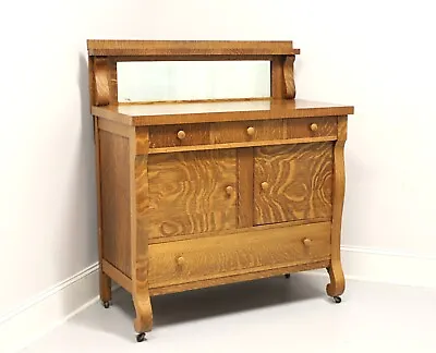 Antique Circa 1900 Victorian Era Tiger Oak Empire Style Sideboard • $1695