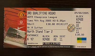 2005 / 2006 Cristiano Ronaldo 1st European Goal Full Ticket CR7 Portugal EX-NM • $100