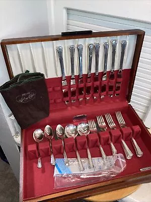 VINTAGE 1949 1881 ROGERS ONEIDA SILVERWARE Silverplate 37 Piece W/ Wood Box MCM • $49.99