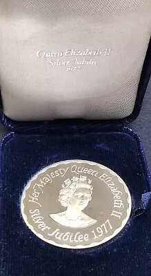 £29.99 • Buy Queen Elizabeth II 1952-1977 Jubilee Sterling Silver Medal By John Pinches Cased