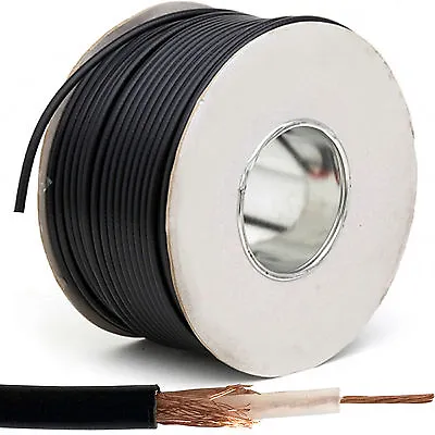 25M Black RG58U Coaxial Cable 50 Ohm CCA SMA Router DAB Radio Aerial Signal • £13.99