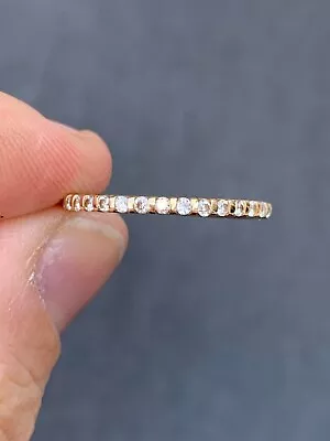 18ct Gold Diamond 1/2ct Full Eternity Ring Vintage • $123.80