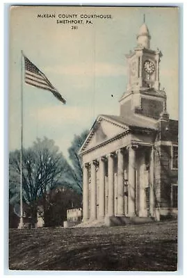 C1950 McKean County Courthouse Building View Smethport Pennsylvania PA Postcard • $19.95