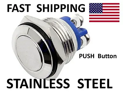 Marine Polished SS Stainless Steel Momentary Boat HORN Switch UNIVERSAL 12v DC • $11.09