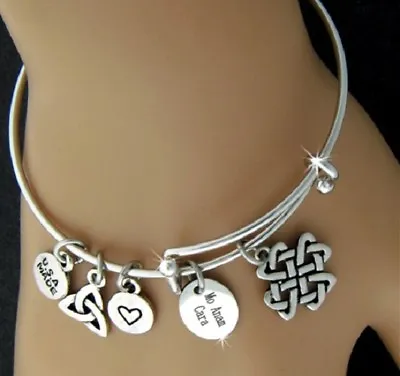 Mo Anam Cara Love Knot Cross Adjustable Bangle Made In USA Small(6.5 In) • $25.99