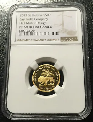 St Helena 1/2 Mohur 2012 Gold NGC PF69UC East India Company Lion • $899